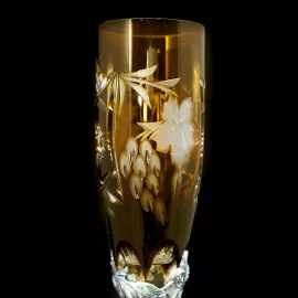 Хрустальные бокалы для вина "Адам и Ева" янтарные, на 2 персоны